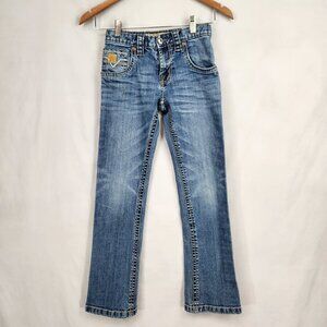 Cinch Jeans Youth Boys Size 10S Straight Leg Western Blue Denim Adjustable